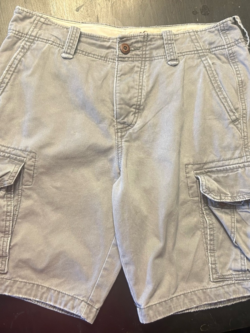 Hollister Men's Cargo Shorts - Light Grey, Size 31